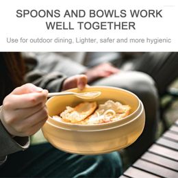 Dinnerware Sets Practical Kit Solid Color Dish Set Easy To Clean Portable Outdoor Picnic Bowl Tableware Spoon Cup Have Meals