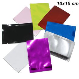 100Pcs Lot 10x15cm Colourful Mylar Foil Heat Seal Bag for Coffee Tea Food Grade Storage Pouch Vacuum Aluminium Foil Heat Seal Packa2679