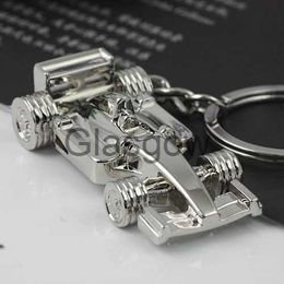 Car Key Creative Polished Chrome Racing Car Model Keychain Keyring Key Chain Ring Keyfob Key Holder x0718