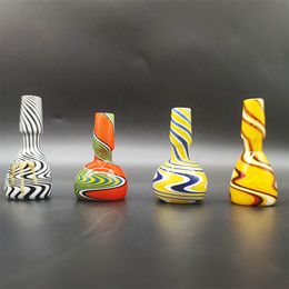 2023 Wig Wag 14mm Thick Bowl Piece Bong Glass Slide Water Pipes Cream Round Mixed Colour Tip Heady Slides Colourful Bowls Male Smoking Accessory