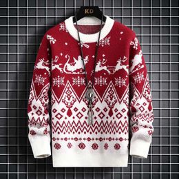 Men's Sweaters 2022 New Fall Winter Hip Hop Mens Sweaters With Deer High Quality Cashmere Sweater Men Fashion Printed Male Christmas Pullover L230719