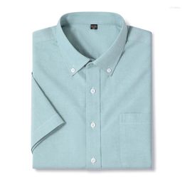 Men's Casual Shirts Cotton Oxford Short Sleeve Dress Shirt Regular Fit Button Down Comfortable Male Business Formal Social