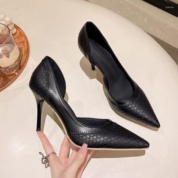 Dress Shoes SAVANAH Sexy Pointed Stiletto Career Work Shoe High-heeled Women's Heel All-match Black Pump