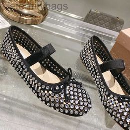 Channel flats Women Dress ballet Shoes Luxury crystal Cut Outs Rhinestone womens loafers designer Classic bow decoration top quality flat heel Dancing shoe ccity