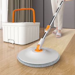 Mops spin mop lazy cleaning products set mop bucket scalable hand free mop strong water absorption microfiber mop pad 230718