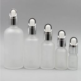 5 10 15 ML Clear Glass Frosted Essential Oil Dropper Bottles With Eye Dropper 20 30 50ml Liquid Essence Cosmetic Container s Qraog