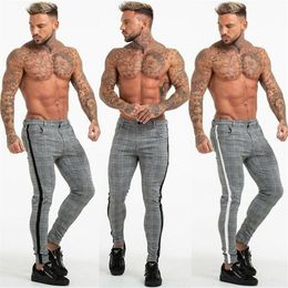 Mens Slim Fit Trousers Trainning & Exercise Pants Check Casual Pants Joggers Tartan Jogging Skinny Bottoms321S