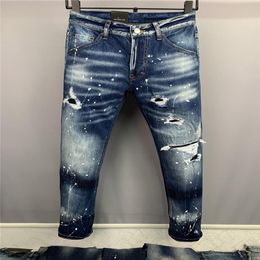 Italian jean pants fashion European and American men's casual jeans high-end washed hand polished quality Optimised 9868242n