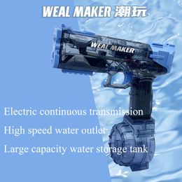 Sand Play Water Fun Fully automatic continuous shooting electric water gun Summer childrens Large capacity swimming pool toy 230718