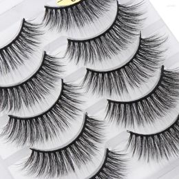 False Eyelashes 5 Pairs 3D SKONHED Natural Long Makeup Handmade Thick Fake Eyelash Women Big Eyes Lashes Extensions Beauty Tools