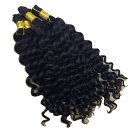Deep Curly Wave Human Hair Bulk For Braiding Afro No Attachment Crochet Braids2063