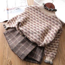 Pullover Autumn Winter girls Pullover Sweater Kids flowers Knitting Sweater Children cardigan girl Tops Outfit Clothing 10 12 14 years HKD230719