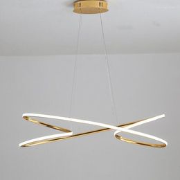 Pendant Lamps Chrome/Gold Plated Modern Led Lights For Livingroom Diningroom Hanging Nordic Lamp Aluminium Light Fixtures