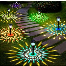 Solar Pathway Lights Colour Changing Warm White LED Outdoor IP65 Waterproof Garden Light For Lawn