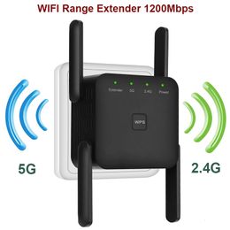 Routers 5 Ghz WiFi Extender Long Range Wireless WIFI Booster AC1200 Adapter 1200Mbps Wi-Fi Amplifier 802.11N Wi Fi Signal Repeator 230718