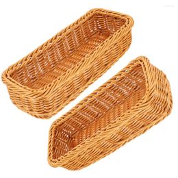 Dinnerware Sets Basket Wicker Silverware Holder Baskets Woven Organizer Utensil Storage Caddy Flatware Cutlery Condiment Fruit Rattan