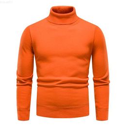 Men's Sweaters New Autumn Winter Solid Turtleneck Sweater Men Slim Fit Knitted Pullovers Mens Fashion Turtleneck Pullover Knitting Sweaters Men L230719