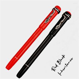 Black Red Inheritance Snake Clip Luxury Rollerball Fountain Pens Ink Writing Gift Stationery High Quality Office Supplies