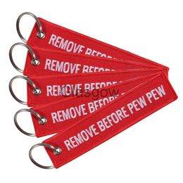 Car Key 5PCS Remove Before Pew Key Chian Embroidery Key Tag Label Key Fobs OEM Keychain Jewellery Motorcycle Car Keyring Luggage Tag x0718