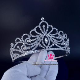 Bridal Tiara Crystal Rhinestone Crowns Wedding Hair Accessories Princess Beauty Pageant Queen Cross Crown For Show Or Party 02238M2552