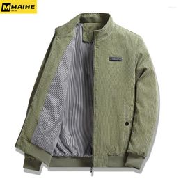 Men's Jackets Spring And Fall 2023 Fashion Bomber Jacket Casual Solid Lapel Corduroy Coat Outdoor Sports Windproof Top