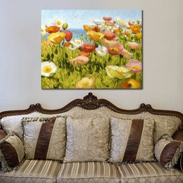 Textured Contemporary Art Island Garden Hand Painted Village Scenic Canvas Painting Bedroom Decor