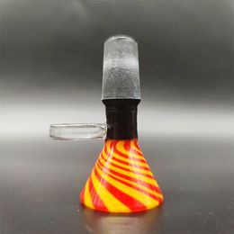 2023 Wig Wag 14mm Thick Bowl Piece Bong Glass Slide Water Pipes Cream Orange Yellow Mixed Black Tip Heady Slides Colourful Bowls Male Smoking Accessory