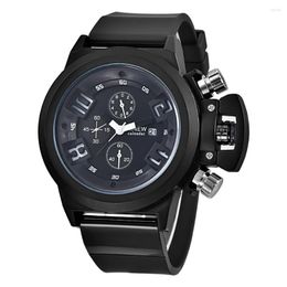 Wristwatches 2023 Fashion Sport Watch Men Big Face Black Watches Silicone Band Auto Date Quartz Reloj Hombre Montre Homme
