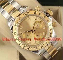 4 Style Topselling Black Gold Dial Men's 40mm 18kt Gold And Steel No Chronograph Watch Diamond 116518 116519 Automatic Mens Watch