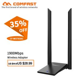 Wi-Fi Finders Comfast CF-WU783AC High Power 1900M Dual Band Dual Antennas Gaming USB Wifi Adapter 5.8G 2.4g Long Range Wireless Network Card 230718