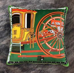 Luxury 45*45cm Pillow Case Cover Super Soft Velvet Double-sided Printing Carriage Sign Horse Designer Sofa Cushion Covers Pillowcase