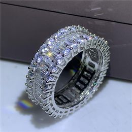 925 sterling silver wedding band Diamond eternity Ring for Women solid engagement anniversary fashion jewelry3285