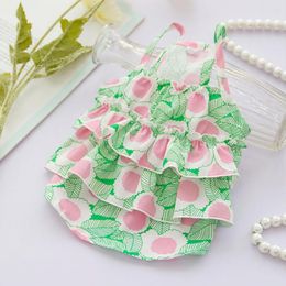 Dog Apparel Skirt Soft Texture Dress 5 Sizes Dress-up Pretty Floral Sling