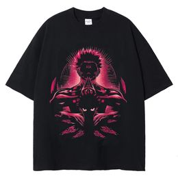 Дизайнерские мужские футболки Jujutsu Kaisen вымытая футболка для рукавов.