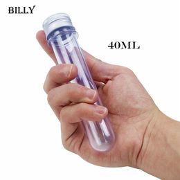 40ml clear plastic test tubes with screw aluminum caps bath salt containers 14224mm cosmetic packaging bottle with pressure sensit321D