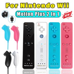 Game Controllers Joysticks For WiiWii U Joystick 2 in 1 Wireless Remote Gamepad Controller Set Optional Motion Plus with Silicone Case Video Game 230718