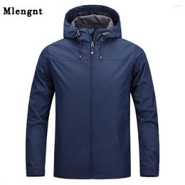 Men's Jackets Mens Spring Windproof Casual Thin Hooded Windbreakers College Bomber Waterproof Black Windcheater Hommes Varsity Jacket