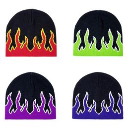 21 22 Flame Beanie Warm Winter Hats For Men Women Ladies Watch Docker Skull Cap Knitted Hip Hop Autumn Acrylic Casual Skullies Out264i