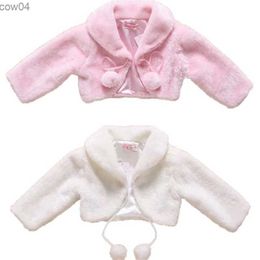 Down Coat Winter Flower Girls Jacket Kids Warm Faux Fur Party Wedding Bridal Coat Evening Bolero Kids Warm Fall Shrug Drop Shipping L230625