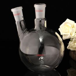 1000ml 2 Neck 24 40 Flat Bottom Glass Flask Laboratory Boiling Bottle Lab Supplies Glassware Kit Transparent Chemistry235C