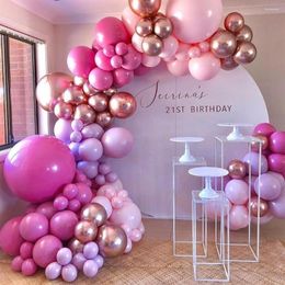 Party Decoration Pink Chrome Rose Gold Balloon Arch Garland Wedding 1st Birthday Decor Girl Boy Baby Shower Background Baloon Globos