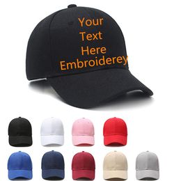 Custom Baseball Cap Embroidered Your Own Text Cotton Adjustable Snapback Hat Dad Hat264w