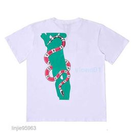 Fashion Mens White Snake t Shirt Famous Designer T-shirt Big v High Quality Hip Hop Men Women Short Sleeve S-xl 222