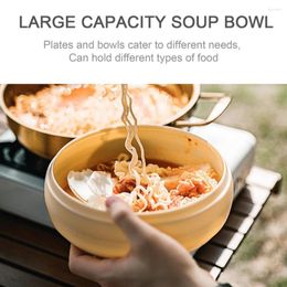 Dinnerware Sets 1 Set Kit Useful Plastic Easily Carrying Outdoor Portable Cutlery Spoon Bowl Cup For Travel Dish Plate