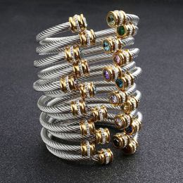 Bangle Jewelry Fashion Luxury Bracelet Stainless Steel Interwoven AAACZ Cool Things Indian SZQCH004 230719