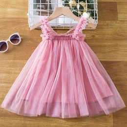 Girl's Dresses Summer Kids Girls Princess Dress 1-5T Baby Mesh Birthday Wedding Party Dress Butterfly Wings Sundress Suspender Casual Clothes R230719