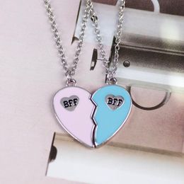 Pendant Necklaces BFF Fashion Friend Necklace Women Neck Chain Heart-shaped Letter Alloy Choker Friendship Jewelry Souvenir Gift