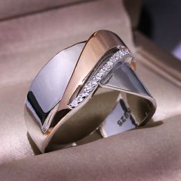 Wedding Rings Exaggerated Personality Silver Color Retro Large Rings for Women Punk Style S925 Stamp Luxury Crisscross Statement Plata Ring 230718