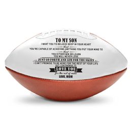 Balls The gift for your beloved son Gift from Mom to My Son Men's Sports Rugby American Football Standard Football Training Game 230718