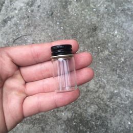 22 40 14mm 7ml Mini Glass Bottles Aluminium Screw Cap Transparent Empty Cosmetic Jars Glass Bottles 100pcs266N